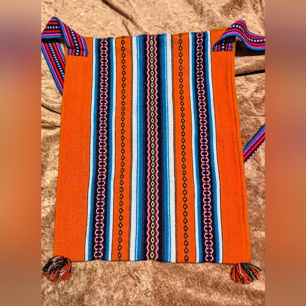 Vibrant Orange Patterned Shoulder Bag - image 3